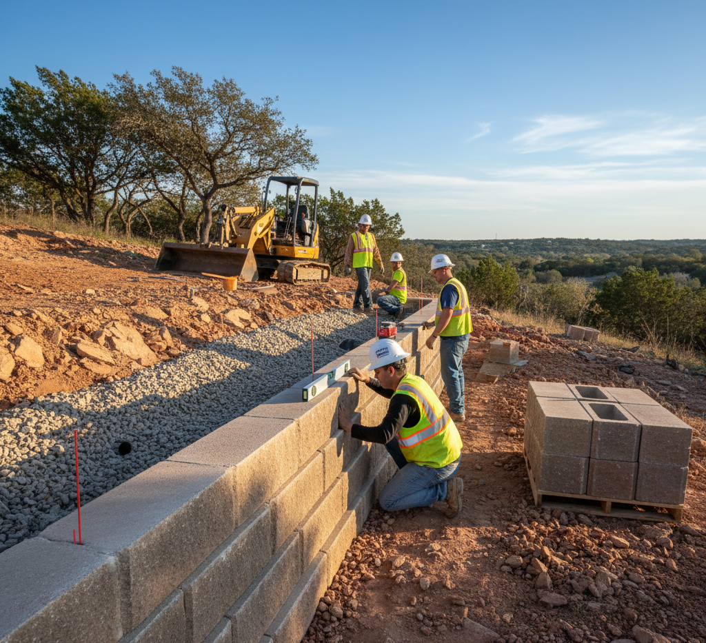 Commercial Concrete Retaining Wall Contractors Canyon Lake TX
