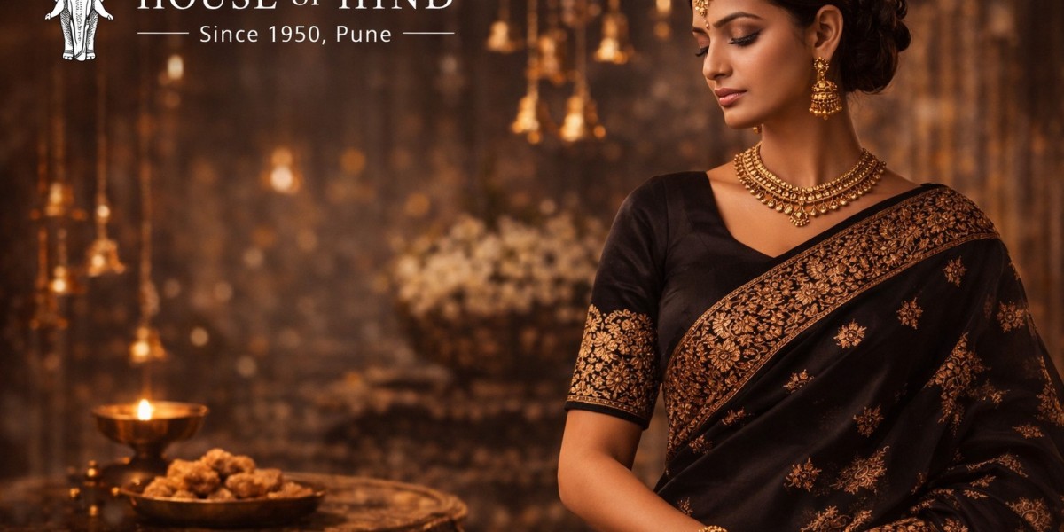Not Loud, Not Trendy: The Quiet Beauty of a Black Saree for Sankranti from House of Hind