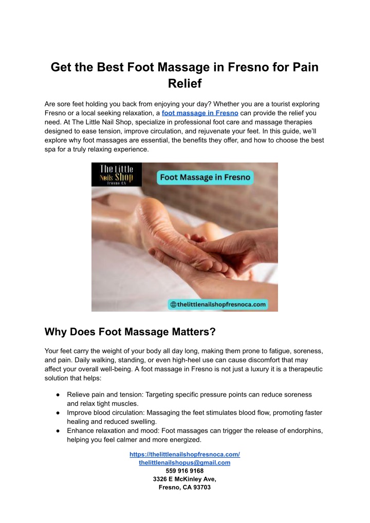 PPT - Get the Best Foot Massage in Fresno for Pain Relief PowerPoint Presentation - ID:14779288